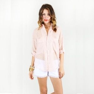 Unif Pink Polka Dot Blouse